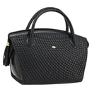 BALLY Gewatteerde Handtas Leer Zwart Goud Auth bs34746-1