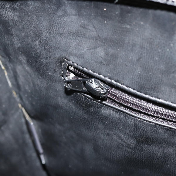 BALLY Gewatteerde Handtas Leer Zwart Goud Auth bs34746