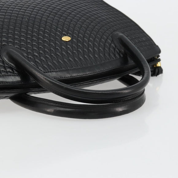 BALLY Gewatteerde Handtas Leer Zwart Goud Auth bs34746