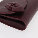 VALENTINO Shoulder Bag Leather Bordeaux Gold Auth bs34747-9