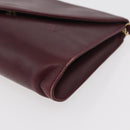 VALENTINO Shoulder Bag Leather Bordeaux Gold Auth bs34747-15