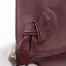 VALENTINO Shoulder Bag Leather Bordeaux Gold Auth bs34747-10