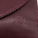 VALENTINO Shoulder Bag Leather Bordeaux Gold Auth bs34747-18