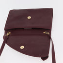 VALENTINO Shoulder Bag Leather Bordeaux Gold Auth bs34747-19