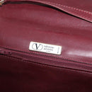 VALENTINO Shoulder Bag Leather Bordeaux Gold Auth bs34747-20