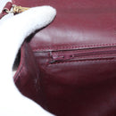 VALENTINO Shoulder Bag Leather Bordeaux Gold Auth bs34747-23