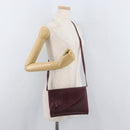 VALENTINO Shoulder Bag Leather Bordeaux Gold Auth bs34747-24