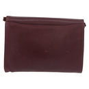 VALENTINO Shoulder Bag Leather Bordeaux Gold Auth bs34747-2
