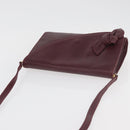 VALENTINO Shoulder Bag Leather Bordeaux Gold Auth bs34747-7