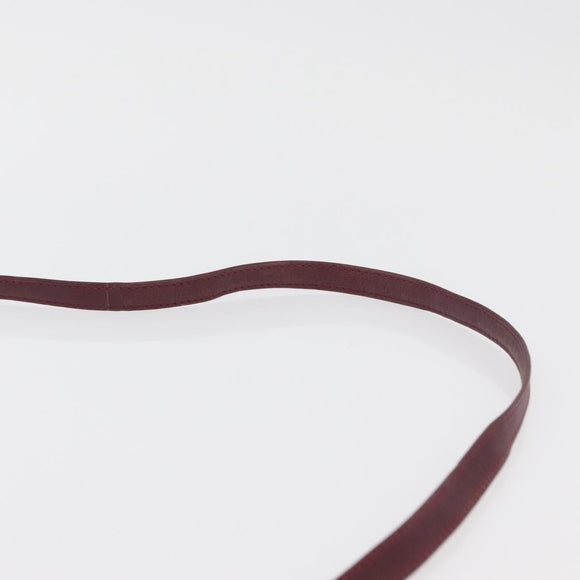 VALENTINO Shoulder Bag Leather Bordeaux Gold Auth bs34747