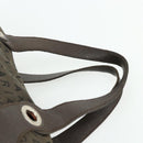 BVLGARI Logo Mania Hand Bag Canvas Brown Silver Auth bs34748-8