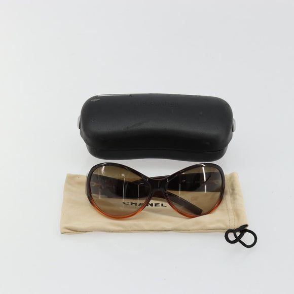 CHANEL Sunglasses plastic Brown CC Auth bs34750