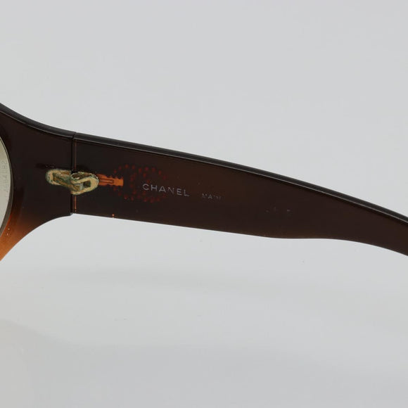 CHANEL Sunglasses plastic Brown CC Auth bs34750