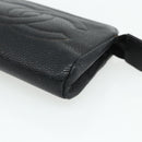 CHANEL Coin Purse Caviar Skin Black Gold CC Auth bs34754-7