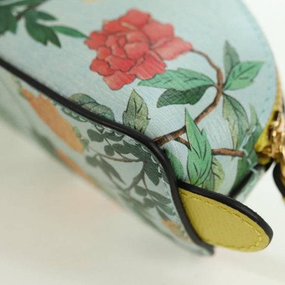 GUCCI Pen Case Leather Light Blue Gold 662130 Auth bs34755M