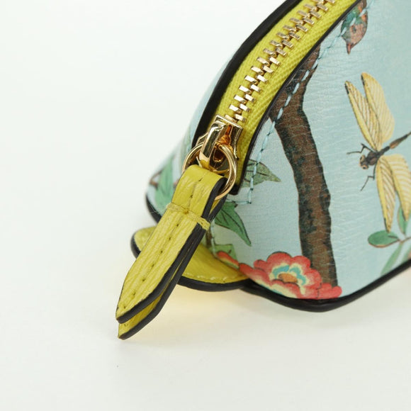 GUCCI Pen Case Leather Light Blue Gold 662130 Auth bs34755M