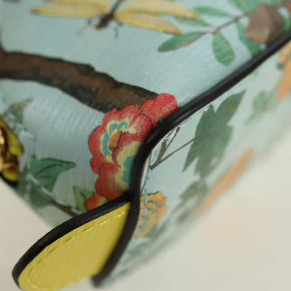GUCCI Pen Case Leather Light Blue Gold 662130 Auth bs34755M