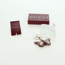 GUCCI GG Embossed Leather Butterfly Bag Charm Brown Gold Auth bs34756M-13