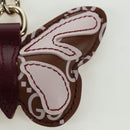 GUCCI GG Geprägtes Leder Schmetterling Taschenanhänger Braun Gold Authentisch bs34756M-3