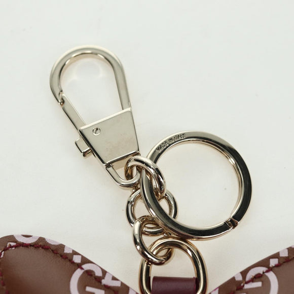 GUCCI GG Geprägtes Leder Schmetterling Taschenanhänger Braun Gold Authentisch bs34756M