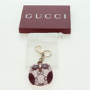 GUCCI GG geprägter Leder Eulen Taschenanhänger Leder Rosa Gold Auth bs34758M-11