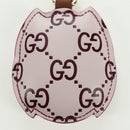 GUCCI GG geprägter Leder Eulen Taschenanhänger Leder Rosa Gold Auth bs34758M-6