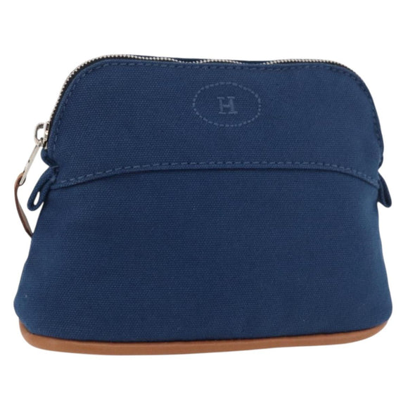 HERMES Bolide Pouch 15 cotton Blue Auth bs34759A