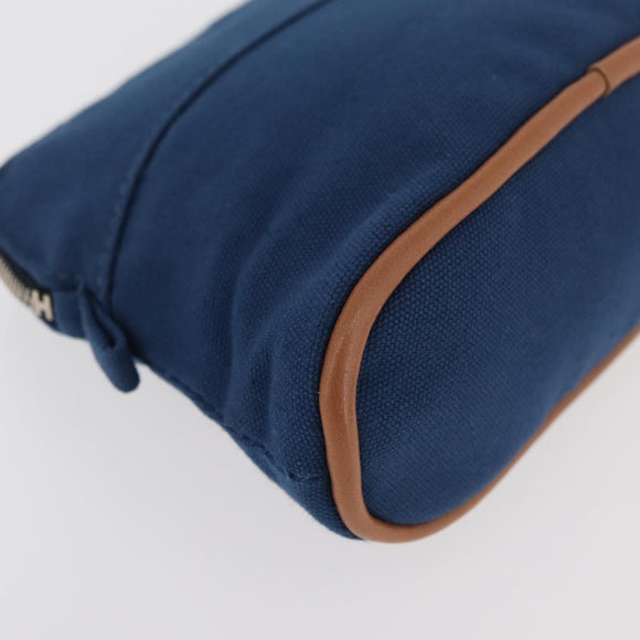 HERMES Bolide Pouch 15 cotton Blue Auth bs34759A