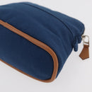 HERMES Bolide Pouch 15 cotton Blue Auth bs34759A-16