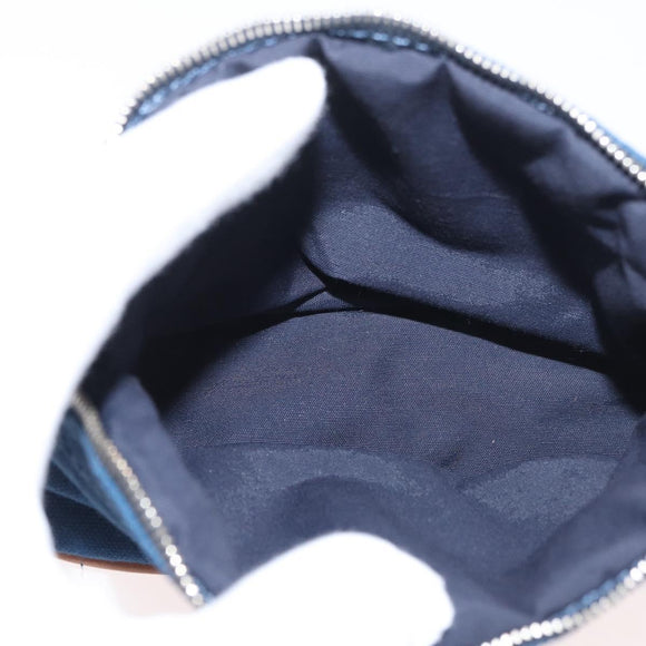 HERMES Bolide Pouch 15 cotton Blue Auth bs34759A