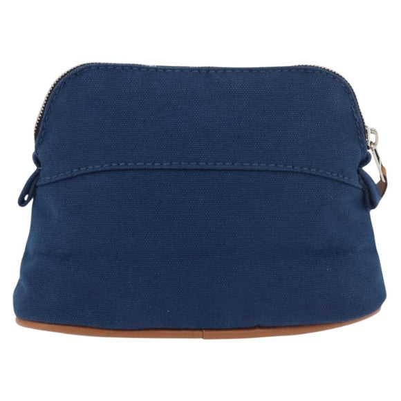 HERMES Bolide Pouch 15 cotton Blue Auth bs34759A