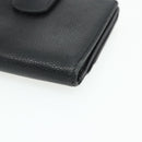 CHANEL Bifold Wallet Caviar Skin Black Gold CC Auth bs34761-15