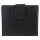 CHANEL Bifold Wallet Caviar Skin Black Gold CC Auth bs34761-2
