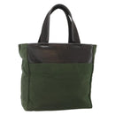 PRADA Tote Bag Nylon Khaki Silver Auth bs34763-1