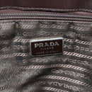 PRADA Tote Bag Nylon Khaki Silver Auth bs34763-10