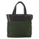 PRADA Tote Bag Nylon Khaki Silver Auth bs34763-2