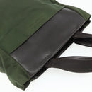 PRADA Tote Bag Nylon Khaki Silver Auth bs34763-6