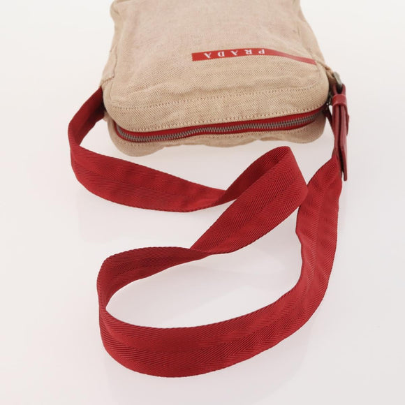 PRADA Sports Line Shoulder Bag Nylon Canvas 3 Set Black Red Auth bs34765
