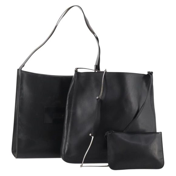 GUCCI Schoudertas Leer 2-delige set Zwart Auth bs34768