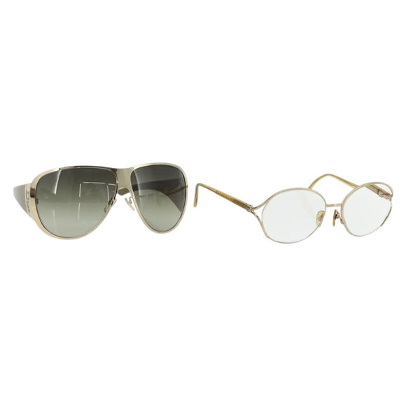Christian Dior Sunglasses plastic 2 Set Gold Auth bs34769