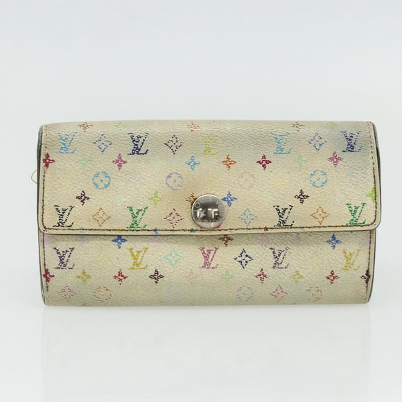 LOUIS VUITTON Multicolor Portefeuille Sarah 2 Set White Black Auth bs34773