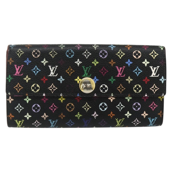LOUIS VUITTON Multicolor Portefeuille Sarah 2 Set White Black Auth bs34773