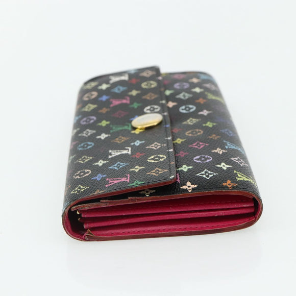 LOUIS VUITTON Multicolor Portefeuille Sarah 2 Set White Black Auth bs34773