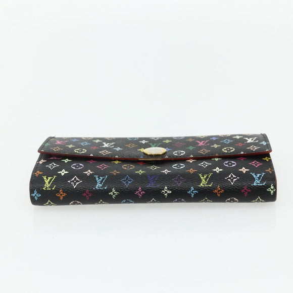 LOUIS VUITTON Multicolor Portefeuille Sarah 2 Set White Black Auth bs34773
