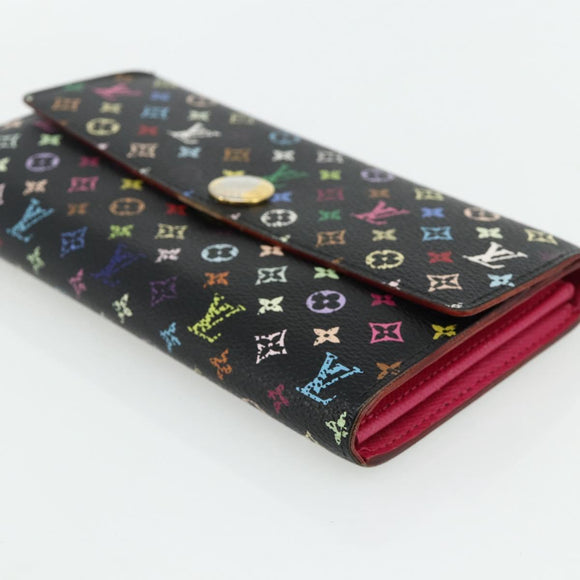 LOUIS VUITTON Multicolor Portefeuille Sarah 2 Set White Black Auth bs34773