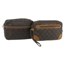 LOUIS VUITTON Monogram Clutch Bag 2 Set LV Auth bs34774-1