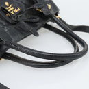 PRADA Handtasche Leder 2way Schwarz Gold Auth bs34775-7