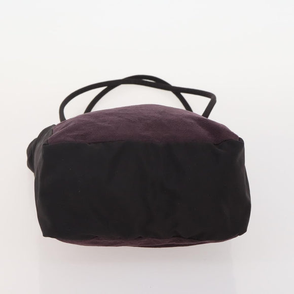BOTTEGA VENETA Hand Bag Suede Nylon 2 Set Purple Black Auth bs34776
