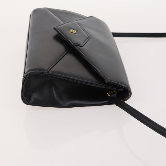GIVENCHY Shoulder Bag Leather 2 Set Black Auth bs34777