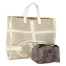 FENDI Pecan Canvas Bag PVC Coated Canvas 2 Set Gray Black Brown Auth bs34778-1